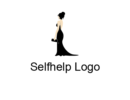 woman in backless dress logo