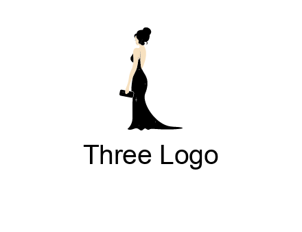 woman in backless dress logo