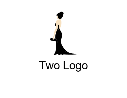 woman in backless dress logo