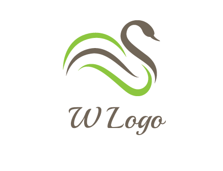 swoosh lines making a swan logo