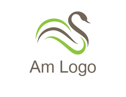 swoosh lines making a swan logo