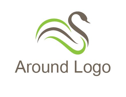 swoosh lines making a swan logo