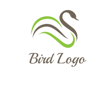 swoosh lines making a swan logo