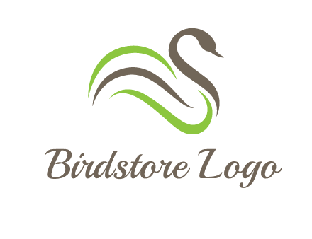 swoosh lines making a swan logo