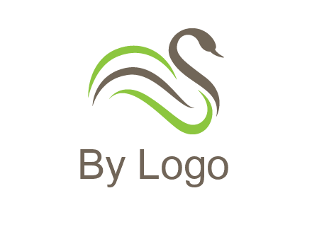 swoosh lines making a swan logo