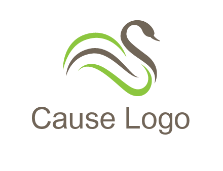 swoosh lines making a swan logo