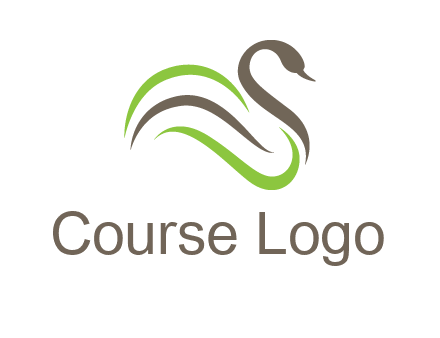 swoosh lines making a swan logo