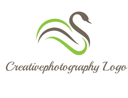 swoosh lines making a swan logo