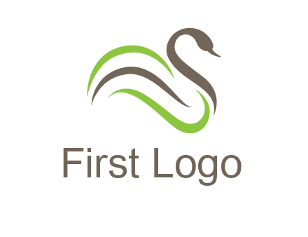 swoosh lines making a swan logo