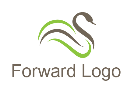 swoosh lines making a swan logo