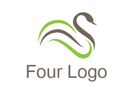 swoosh lines making a swan logo