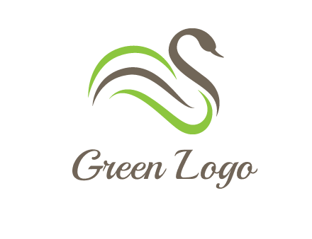 swoosh lines making a swan logo