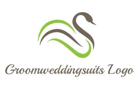 swoosh lines making a swan logo