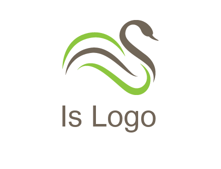 swoosh lines making a swan logo