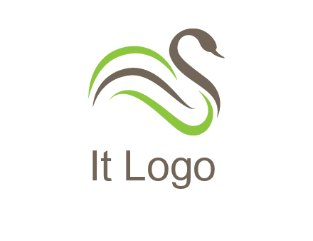 swoosh lines making a swan logo
