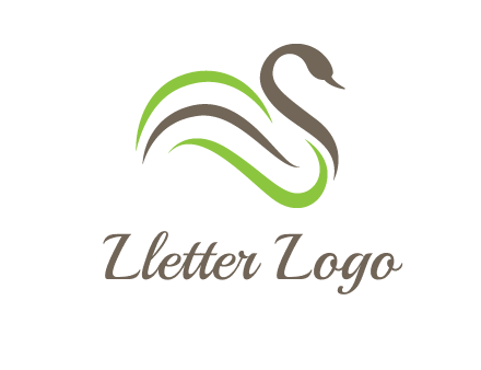 swoosh lines making a swan logo