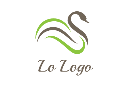 swoosh lines making a swan logo