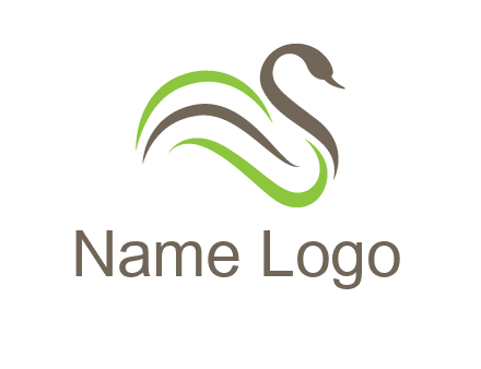 swoosh lines making a swan logo