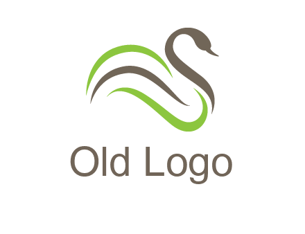 swoosh lines making a swan logo