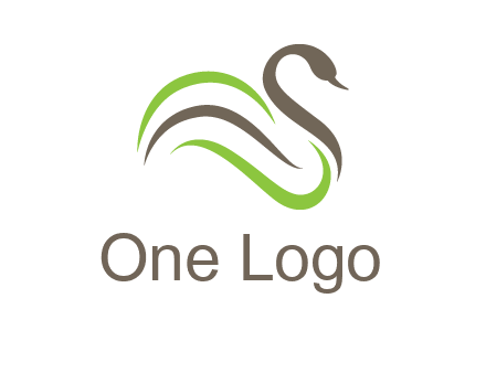 swoosh lines making a swan logo
