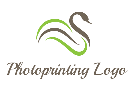 swoosh lines making a swan logo