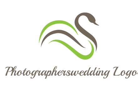 swoosh lines making a swan logo