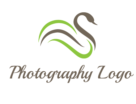 swoosh lines making a swan logo