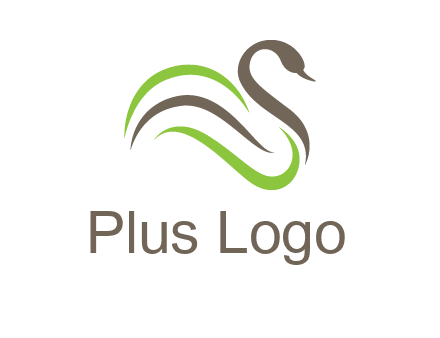 swoosh lines making a swan logo