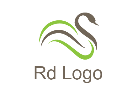 swoosh lines making a swan logo