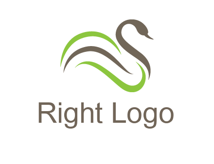 swoosh lines making a swan logo