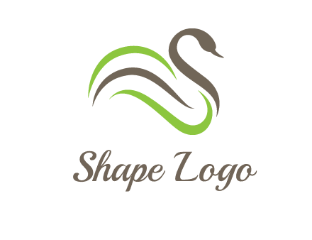 swoosh lines making a swan logo
