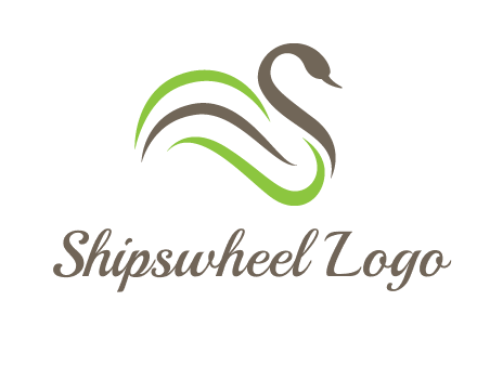 swoosh lines making a swan logo