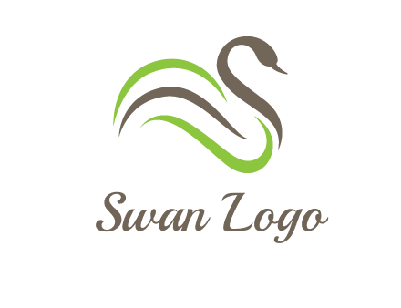 swoosh lines making a swan logo
