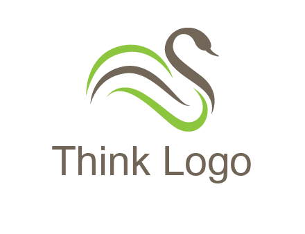 swoosh lines making a swan logo
