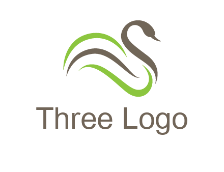 swoosh lines making a swan logo