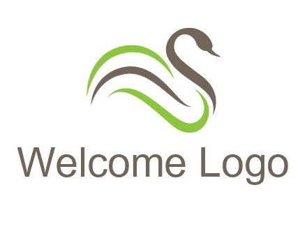 swoosh lines making a swan logo