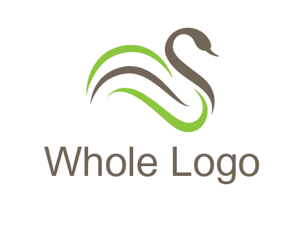swoosh lines making a swan logo
