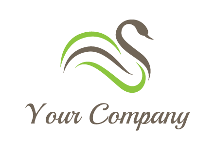 swoosh lines making a swan logo