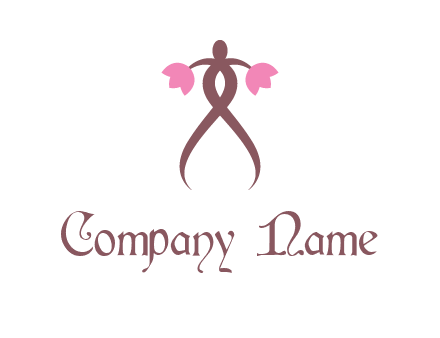 woman holding tulips logo