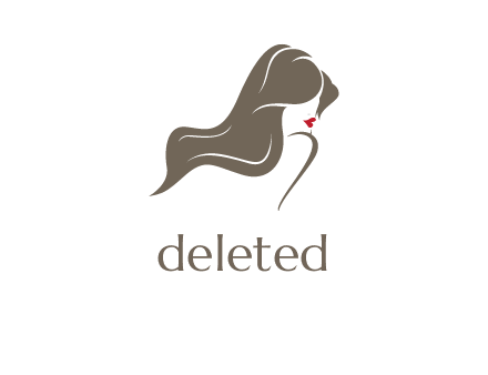 woman with long hair beauty logo