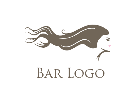 woman with long hair flowing logo