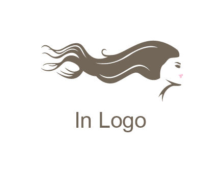 woman with long hair flowing logo