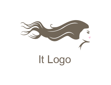 woman with long hair flowing logo