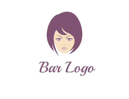 woman with bob cut hairstyle logo
