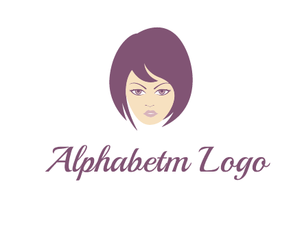 woman with bob cut hairstyle logo