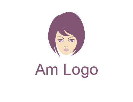 woman with bob cut hairstyle logo