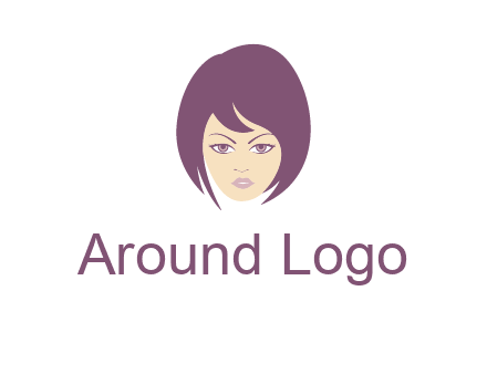 woman with bob cut hairstyle logo
