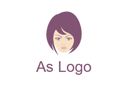 woman with bob cut hairstyle logo