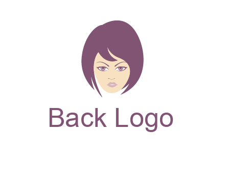 woman with bob cut hairstyle logo