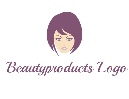 woman with bob cut hairstyle logo
